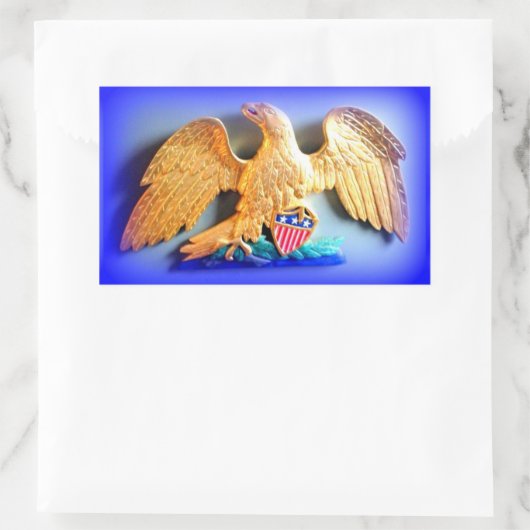 Gold Eagle op Bluesticker Rechthoekige Sticker (Tas)
