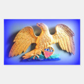 Gold Eagle op Bluesticker Rechthoekige Sticker (Voorkant)