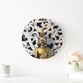 Gold Earth Buddha OM Aum Mantra Ajna Meditation Grote Klok (Huis)