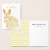 Gold Easter Bunny Kaart (Display)