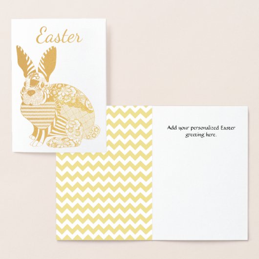 Gold Easter Bunny Kaart (Display)