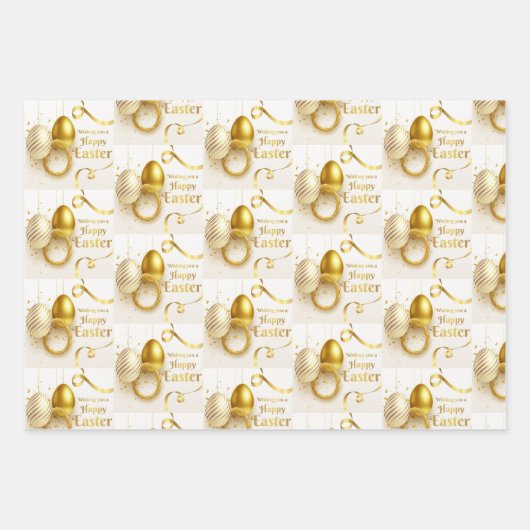Gold Easter Egg Inpakpapier Vel (Voorkant 3)