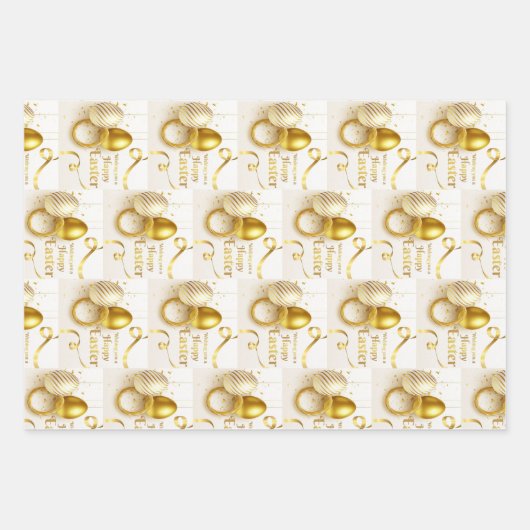 Gold Easter Egg Inpakpapier Vel (Voorkant 2)