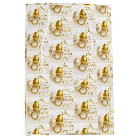 Gold Easter Egg Medium Cadeauzakje (Voorkant)