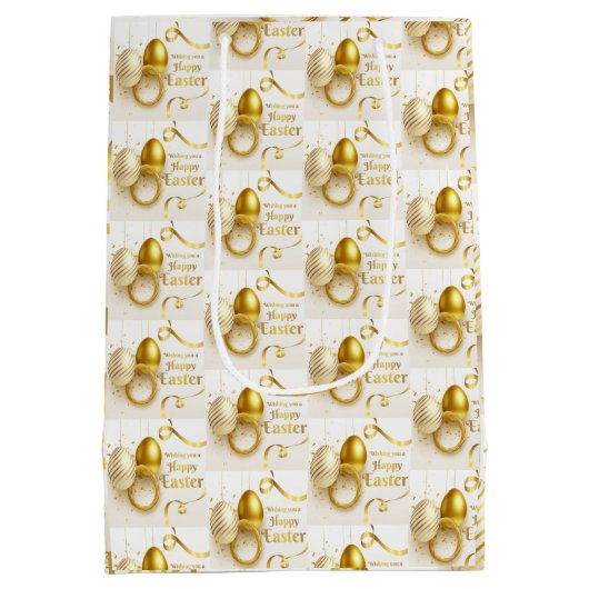 Gold Easter Egg Medium Cadeauzakje (Achterkant)