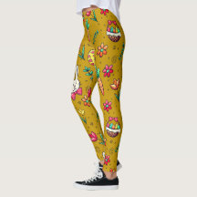 Gold Easter Pattern-Leggings