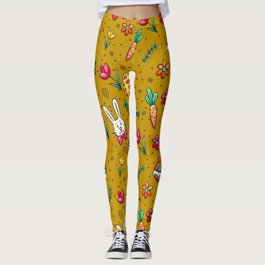 Gold Easter Pattern-Leggings Leggings (Voorkant)