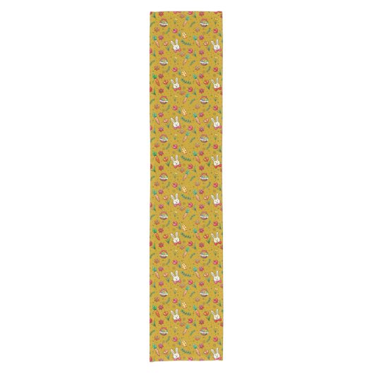 Gold Easter Pattern Table Runner Korte Tafelloper (Voorkant)