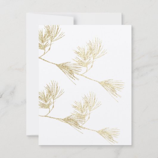 Gold Eastern Pine Needle Branch Note Card Notitiekaartje (Achterkant)