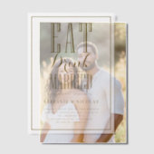 Gold Eat, Drink en getrouwd zijn Bruiloft Vellum Uitnodigingen (Offset (Koppel))