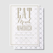 Gold Eat, Drink en getrouwd zijn Bruiloft Vellum Uitnodigingen (Offset (Uitnodiging))