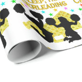 GOLD EAT SLEEP CHEERLEADERONTWERP CADEAUPAPIER (Rol Hoek)