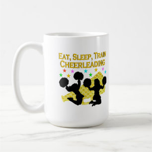 GOLD EAT SLEEP CHEERLEADERONTWERP KOFFIEMOK