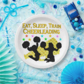 GOLD EAT SLEEP CHEERLEADERONTWERP PAPIEREN BORDJE (Feest)