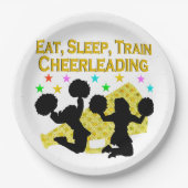 GOLD EAT SLEEP CHEERLEADERONTWERP PAPIEREN BORDJE (Voorkant)