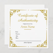  Gold-echtheidscertificaat voor kunst (Voorkant / Achterkant)