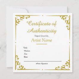  Gold-echtheidscertificaat voor kunst
