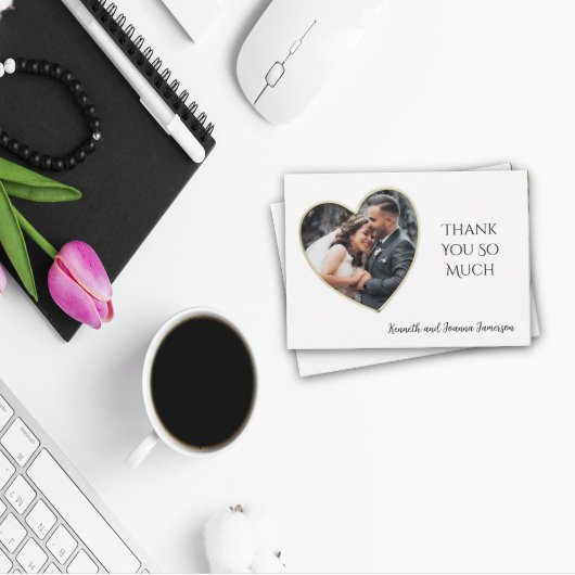 Gold Edged Heart Lijst Weduwfoto Hartelijk dank