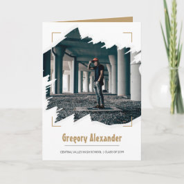 Gold Edgy Abstract Afstuderen penseelfoto's