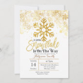 Gold Een beetje sneeuwvlok is onderweg naar baby s Kaart (Voorkant)