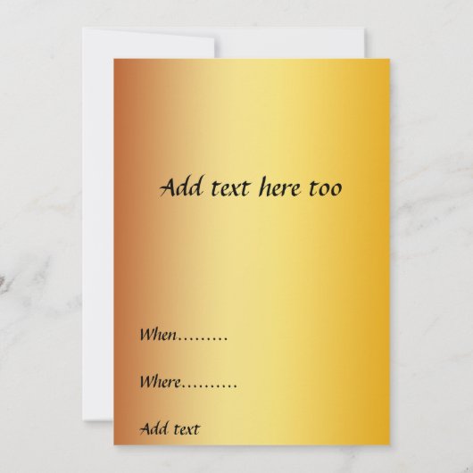 GoLd Eenvoudige uitnodiging (Achterkant)