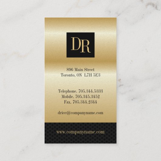 Gold "Effect" Attorney Visitekaartjes (Achterkant)