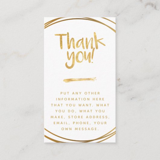 Gold-effect, bedankt dat je sociale links met kaar informatiekaartje (Voorkant)