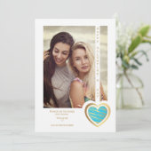 Gold Effect Blue Heart Friends Happy Galentines (Staand voorkant)