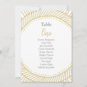 Gold-effect cirkel art deco-tabel nummer kaart (Voorkant)