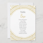 Gold-effect cirkel art deco-tabel nummer kaart (Achterkant)