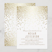 Gold Effect Confetti Art Deco Vrijgezellenfeest Kaart (Voorkant / Achterkant)