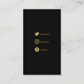 Gold effect klant dank u sociale links informatiekaartje (Achterkant)