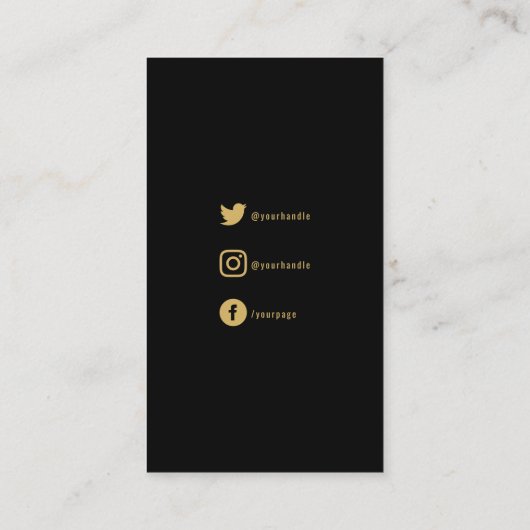 Gold effect klant dank u sociale links informatiekaartje (Achterkant)