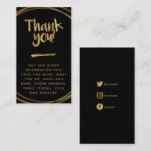 Gold effect klant dank u sociale links informatiekaartje (Voorkant / Achterkant)