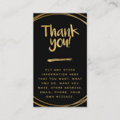 Gold effect klant dank u sociale links informatiekaartje (Voorkant)