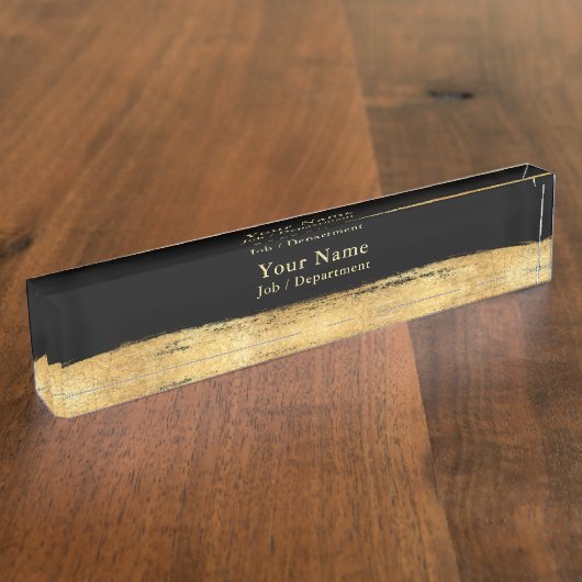 Gold-effect-klassebureau, bord naambordje (Zijkant)