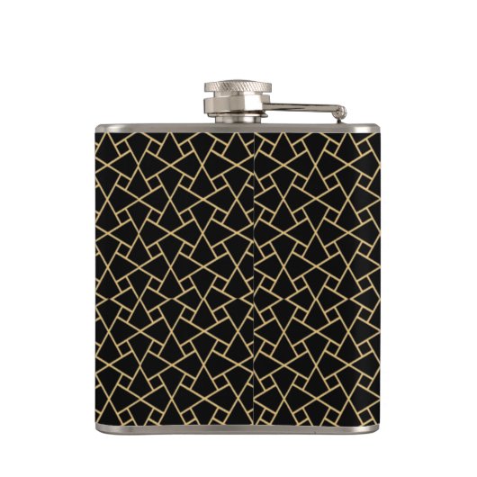 Gold-effect op de Black Islamic Pattern Hip Flask Heupfles (Achterkant)