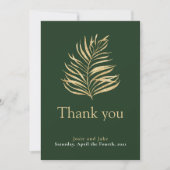 Gold-effect palmblad, foto bruiloft bedankt (Voorkant)