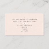 Gold effect script, RSVP bruidroze Informatiekaartje (Achterkant)