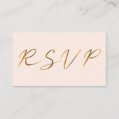 Gold effect script, RSVP bruidroze Informatiekaartje (Voorkant)