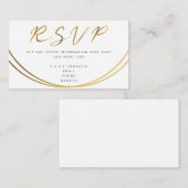 Gold effect script, RSVP wit Informatiekaartje (Voorkant / Achterkant)