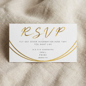 Gold effect script, RSVP wit Informatiekaartje
