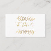 Gold-effect verlaat de trouwbehuizing informatiekaartje (Voorkant)