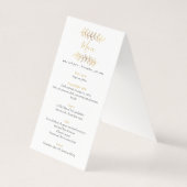 Gold-effect verlaat de trouwreceptie kaart (Achterkant)