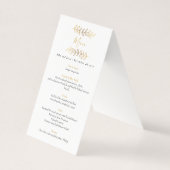 Gold-effect verlaat de trouwreceptie kaart (Voorkant)