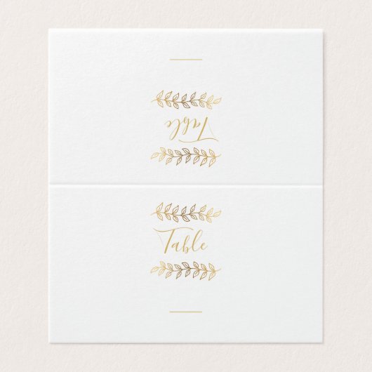 Gold-effect verlaat tabelnummer kaart (Buitenkant ongevouwen)