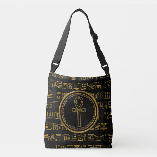 Gold Egyptian Ankh Cross-symbool Crossbody Tas (Voorkant)