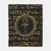 Gold Egyptian Ankh Cross-symbool Fleece Deken (Voorkant)