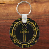 Gold Egyptian Ankh Cross-symbool Sleutelhanger (Voorkant)