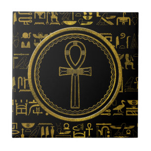 Gold Egyptian Ankh Cross-symbool Tegeltje